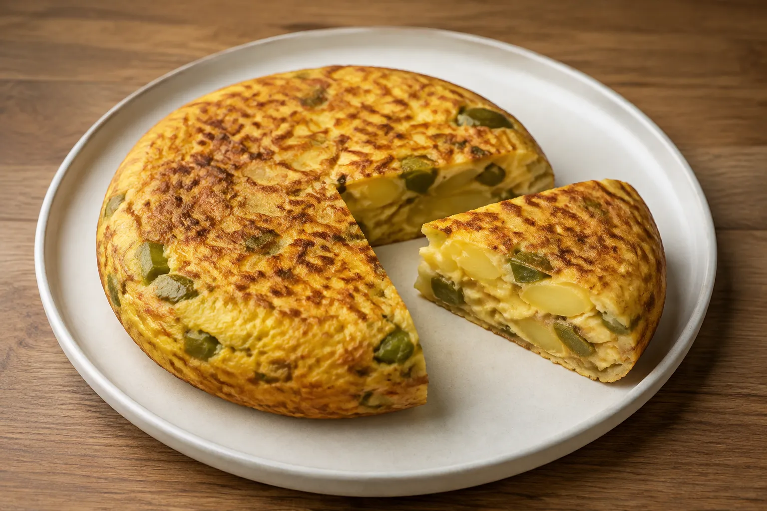Imagen de la receta Tortilla de patatas con pimientos de Padrón