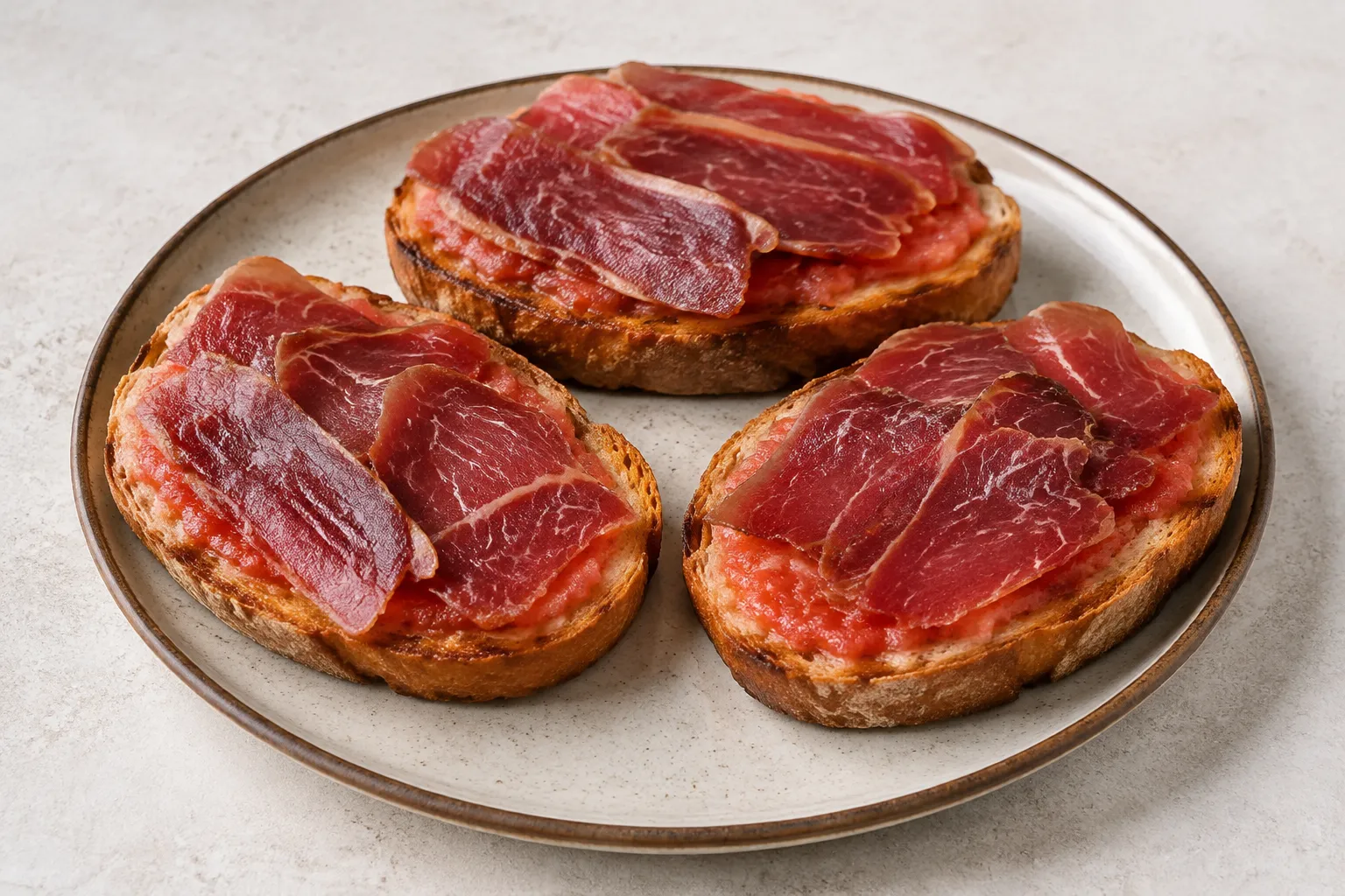 Imagen de la receta Tostas de cecina con tomate rallado