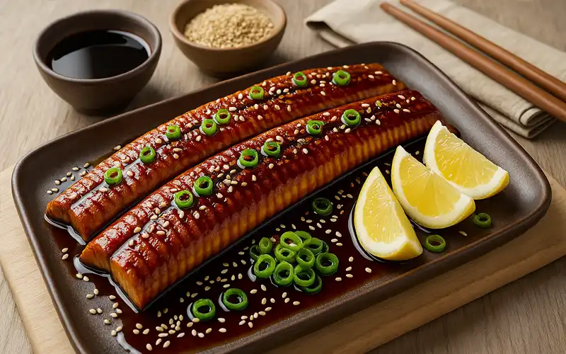 Anguila a la brasa con salsa teriyaki