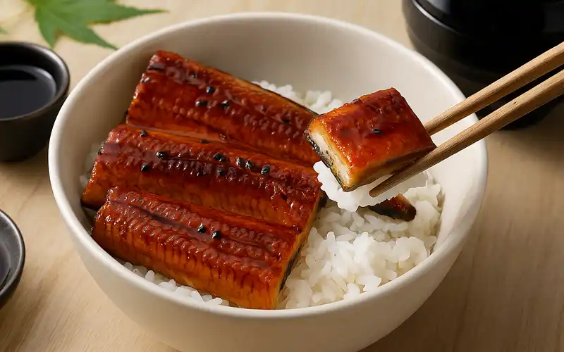 Anguila estilo japones con salsa unagi
