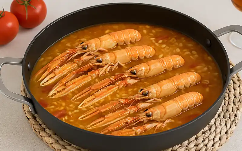 Arroz caldoso con cigalas