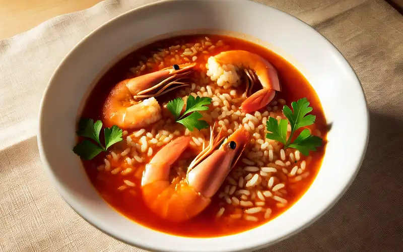 Arroz caldoso con langostinos