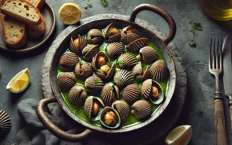 Berberechos en salsa verde