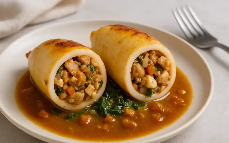 Calamares rellenos de marisco