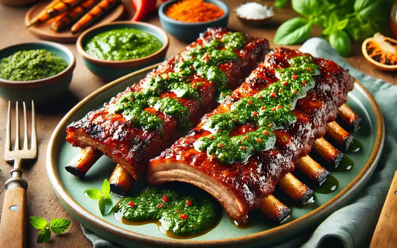 Costillas con Salsa Chimichurri