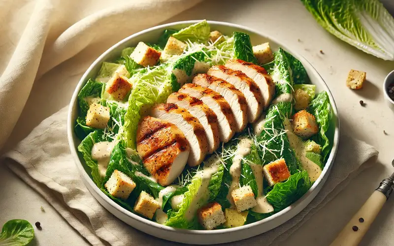 ensalada cesar con pollo plancha