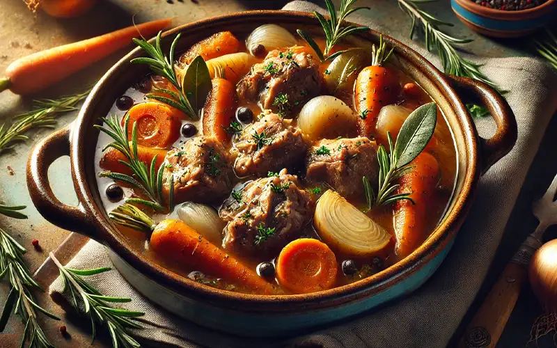 Estofado de conejo con verduras