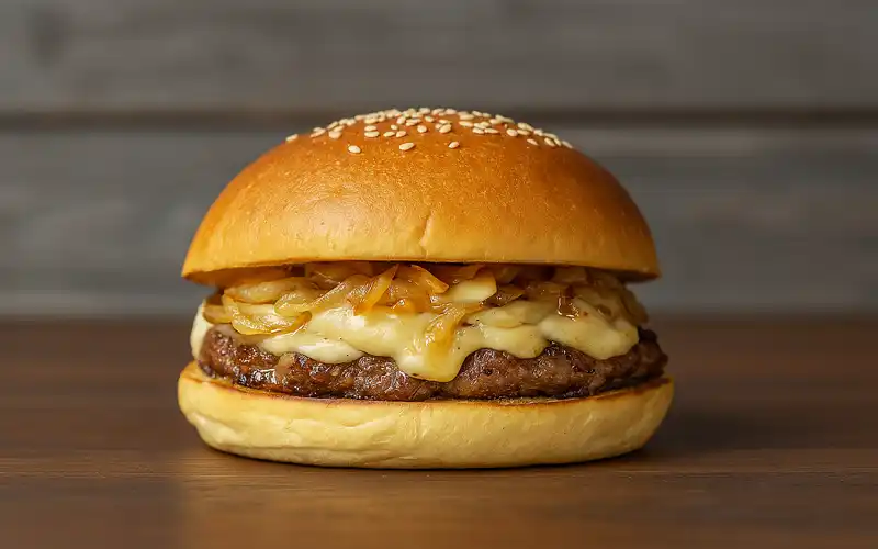 Hamburguesa de ternera con queso de cabra