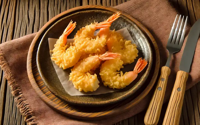 Langostinos en tempura