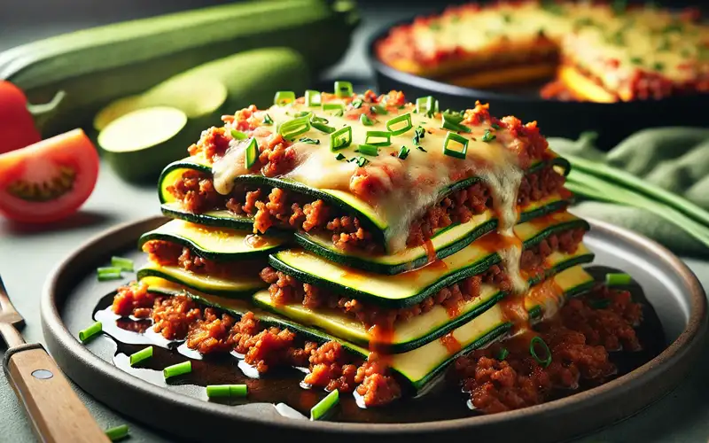 Lasagna de calabacín y carne de ternera