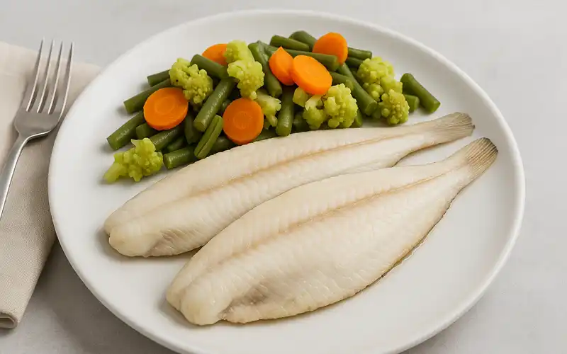 lenguado al vapor con verduras