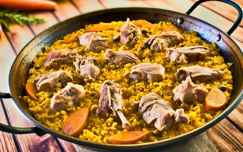 Paella de conejo