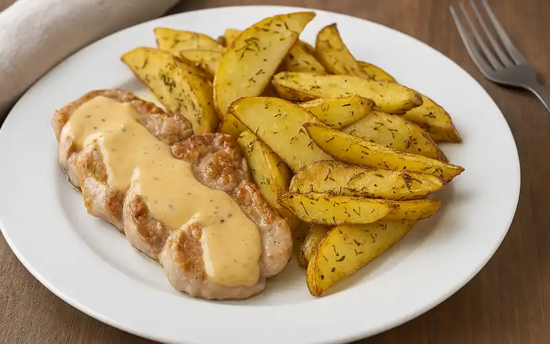 Solomillo de buey con salsa de queso azul